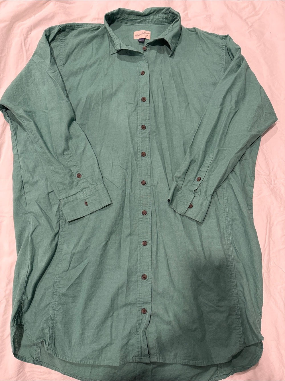 Universal Thread Teal Green Button-Up Shirt Dress